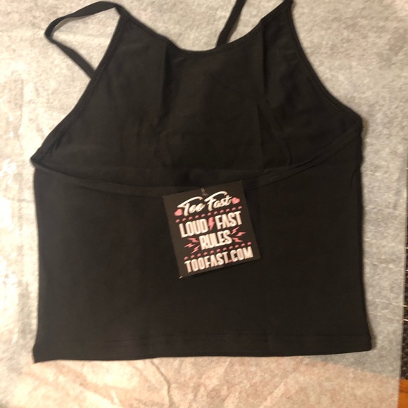 LAST 1 NWT Too Fast / Dolls Kill We Are Stoned Crop Halter Top - Picture 3 of 3